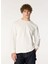 Ekru Erkek Bisiklet Relaxed Baskılı Sweatshirt M4WM-SWT-1819 1