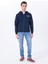 Lacivert Erkek Kapüşon Relaxed Baskılı Sweatshirt M5SM-SWT1085 2