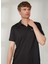 Polo Yaka Düz Siyah Erkek T-Shirt Newpolo 1