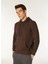 Kahverengi Erkek Kapüşon Relaxed Sweatshirt C4WM-SWT4254 1