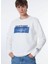 Ekru Erkek Bisiklet Relaxed Baskılı Sweatshirt M4WM-SWT-1535 1