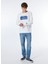 Ekru Erkek Bisiklet Relaxed Baskılı Sweatshirt M4WM-SWT-1535 2