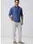 Lacivert Erkek Alttan Britli Slim Fit Gömlek 1094178 3