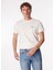 Kırık Beyaz Erkek Bisiklet Yaka Basic Baskılı T-Shirt F4SM-TST 0202 1