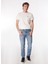 Kırık Beyaz Erkek Bisiklet Yaka Basic Baskılı T-Shirt F4SM-TST 0202 2