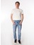 Kırık Beyaz Erkek Bisiklet Yaka Basic Baskılı T-Shirt F4SM-TST 0202 3