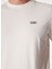 Kırık Beyaz Erkek Bisiklet Yaka Basic Baskılı T-Shirt F4SM-TST 0202 4