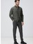 Haki Erkek Alttan Britli Slim Fit Gömlek 1094178 3
