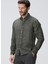 Haki Erkek Alttan Britli Slim Fit Gömlek 1094178 4