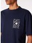 Lacivert Erkek Bisiklet Yaka Baskılı T-Shirt D4SM-TST3268 4