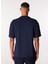 Lacivert Erkek Bisiklet Yaka Baskılı T-Shirt D4SM-TST3268 5