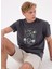 D5SM-TST3706 Antrasit Bisiklet Yaka Relaxed Baskılı Erkek T-Shirt 3
