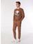 Açık Kahve Erkek Bisiklet Relaxed Baskılı Sweatshirt D4WM-SWT3271 2