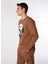 Açık Kahve Erkek Bisiklet Relaxed Baskılı Sweatshirt D4WM-SWT3271 3