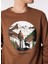 Açık Kahve Erkek Bisiklet Relaxed Baskılı Sweatshirt D4WM-SWT3271 4