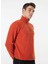 Koyu Turuncu Erkek Fermuarlı Yaka Relaxed Sweatshirt D4WM-SWT3930 3