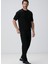 Siyah Erkek Dik Slim Fit Sweatshirt 1095059 3