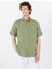 Yeşil Erkek Düğmeli Standart Gömlek Mr Short Sleeve 1