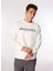 Ekru Erkek Bisiklet Yaka Relaxed Baskılı Sweatshirt D4WM-SWT3225 4