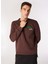Kahve Erkek Bisiklet Relaxed Nakışlı Sweatshirt D4WM-SWT3276 1