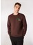 Kahve Erkek Bisiklet Relaxed Nakışlı Sweatshirt D4WM-SWT3276 3