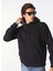 Siyah Erkek Kapüşonlu Relaxed Sweatshirt F4WM-SWT 2234 1