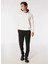 Kırık Beyaz Erkek Kapüşonlu Basic Sweatshirt F4WM-SWT 2243 2