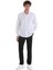 Beyaz Comfort Fit Düz 100% Pamuk Slim Yaka Uzun Kollu Spor Gömlek 2