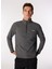 Antrasit Melanj Erkek Dik Yaka Basic Polar Sweatshırt D4WM-SWT3993 3
