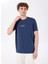 Indigo Erkek Bisiklet Yaka Relaxed Baskılı T-Shirt D4SM-TST3282 3