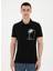 Siyah Erkek Slim Fit Baskılı Polo T-Shirt Arsan 3