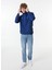 Lacivert Erkek Kapüşon Relaxed Baskılı Sweatshirt M4WM-SWT-1980 3