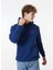 Lacivert Erkek Kapüşon Relaxed Baskılı Sweatshirt M4WM-SWT-1980 4