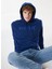 Lacivert Erkek Kapüşon Relaxed Baskılı Sweatshirt M4WM-SWT-1980 5