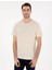 Bej Slim Fit Basic Tişört 1