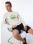 Kırık Beyaz Erkek Bisiklet Yaka Relaxed Baskılı Sweatshirt J4SM-SWT7230 2