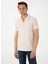 Bej Erkek Slim Fit Jakarlı Polo T-Shirt Delıne 1