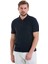 Lacivert Regular Fit Jakarlı Polo Yaka Fermuarlı Tişört 1
