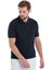 Lacivert Regular Fit Jakarlı Polo Yaka Fermuarlı Tişört 4