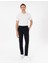 Lacivert Slim Esnek Jogger Fit Kanvas Pantolon 1