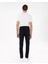 Lacivert Slim Esnek Jogger Fit Kanvas Pantolon 4
