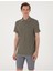 Haki Slim Fit Örme Dokulu Polo Yaka Tişört 1