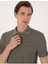 Haki Slim Fit Örme Dokulu Polo Yaka Tişört 2