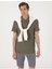 Haki Slim Fit Örme Dokulu Polo Yaka Tişört 4