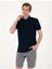Lacivert Slim Fit Örme Dokulu Polo Yaka Tişört 1