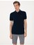 Lacivert Slim Fit Örme Dokulu Polo Yaka Tişört 3