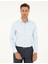 Açık Mavi Slim Fit Armürlü Uzun Kollu Gömlek 3
