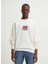 Beyaz Erkek Bisiklet Relaxed Düz Sweatshirt 50521081_DLOGONTY 3