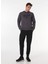 Antrasit Erkek Kapüşon Basic Baskılı Sweatshirt M4WM-SWT-1529 2