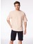 Turuncu Erkek Bisiklet Yaka Loose Fit Çizgili T-Shirt F4SM-TST 036 2